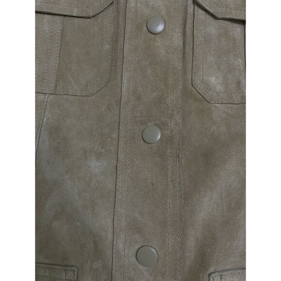 Vintage Express World Brand Tan Leather Belted Coat Womens Small Pockets - Picture 5 of 11